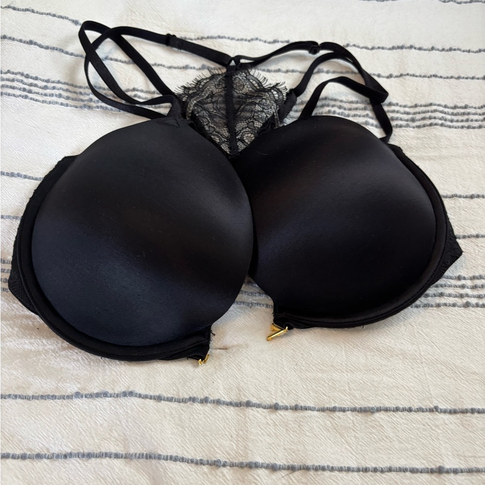 Victoria's Secret Black Lace-Back Padded Bra